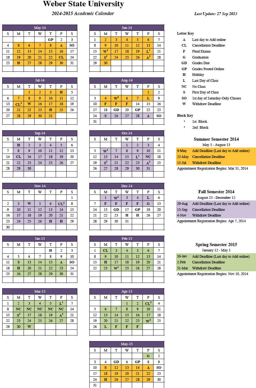Academic 2014 2015 Academic Calendar