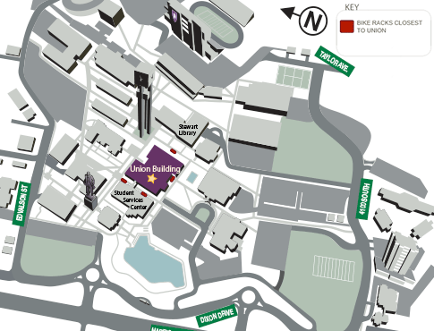 Map of bike racks