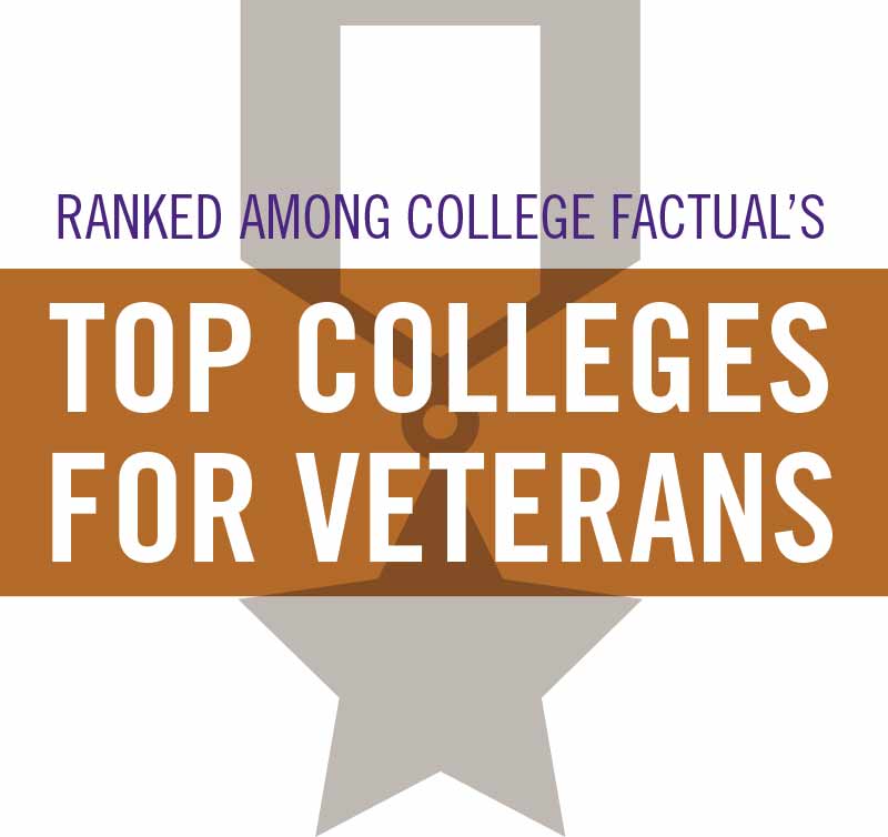 Ranked among college factual's top colleges for veterans.