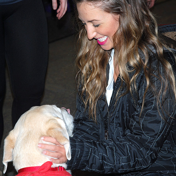 student with dog