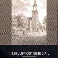 Book cover for The Religion-Supported State, a drawing of a church
