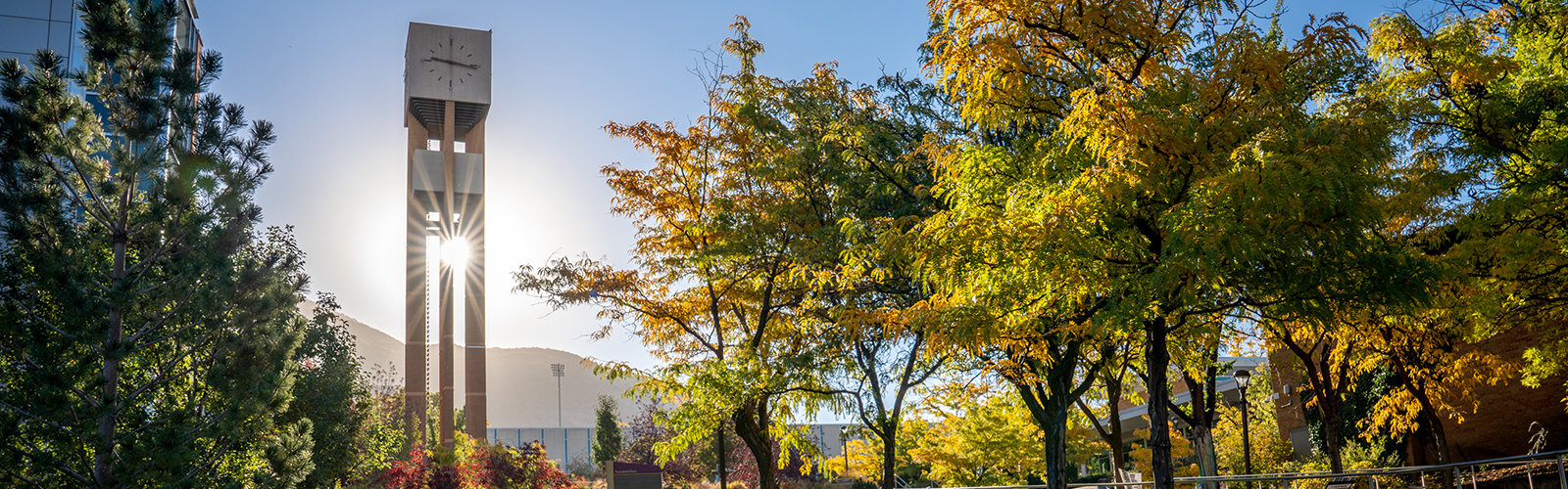 The bell tower on Weber State Ogden campus