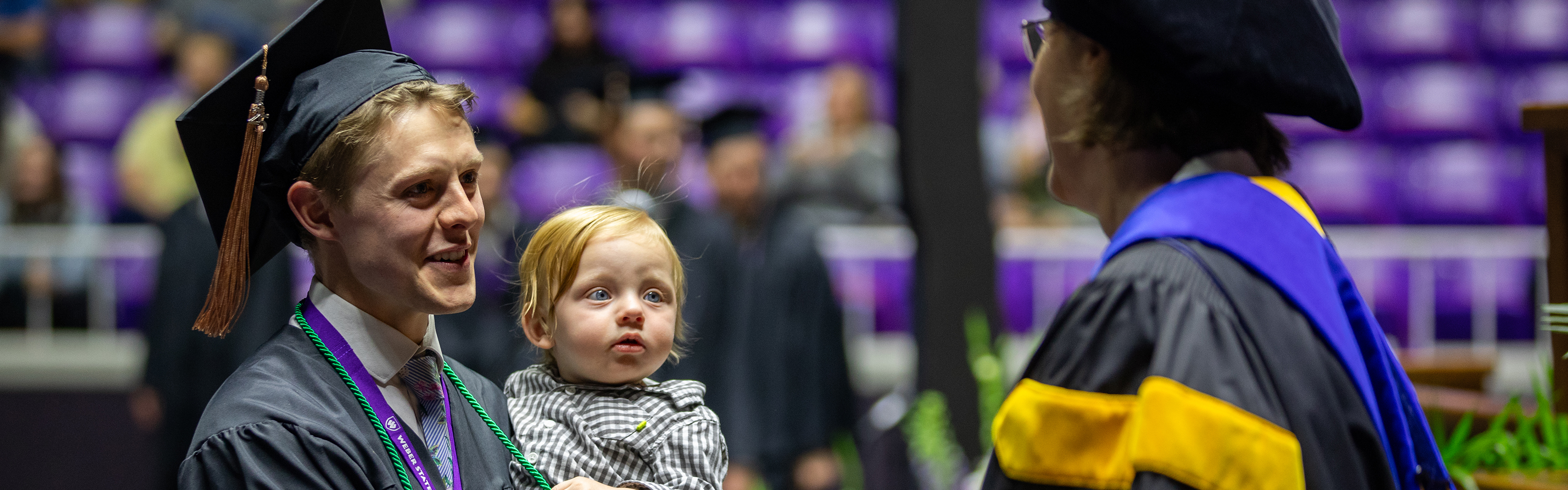 A student in Stewart Library on the Ogden campus