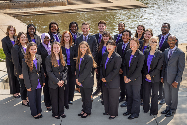 Weber State's 2025-2026 presidential leadership fellows with university officials