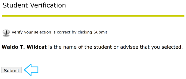 Verify Student and Submit.