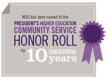 WSU has been named to the president's higher education community service honor roll for 10 consecutive years