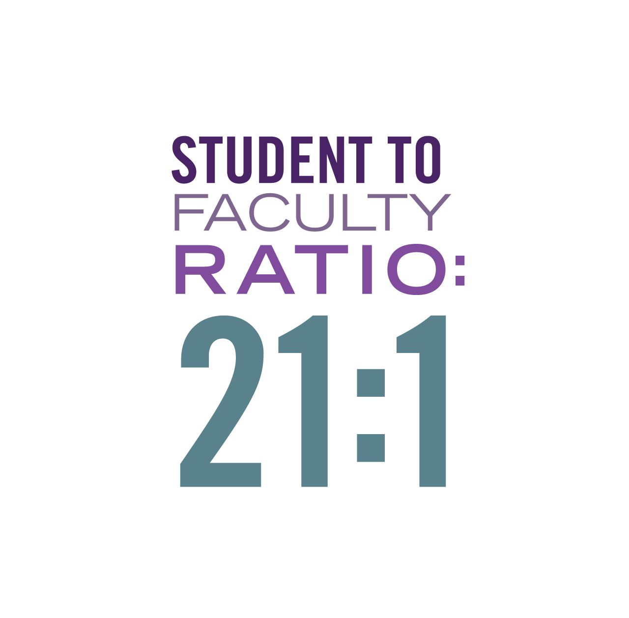 image text: student t0 faculty ratio is 21 to 1