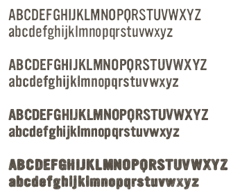 graphic sample of YWFT font characters
