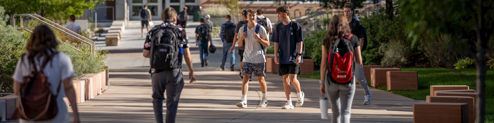 Students walking on Weber State's campus