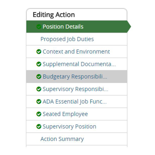 successful editing action progress indicated with green checkmarks
