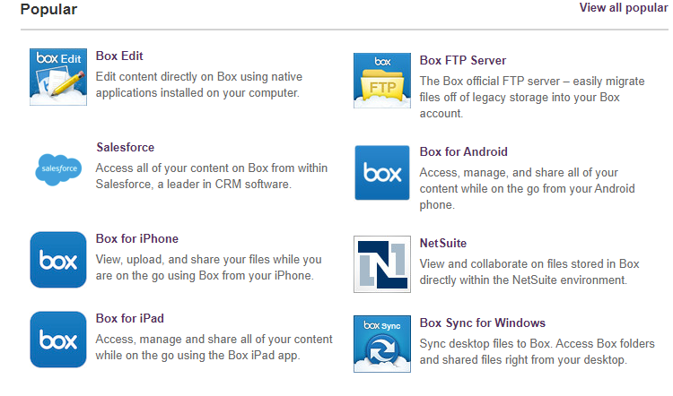 box apps screenshot