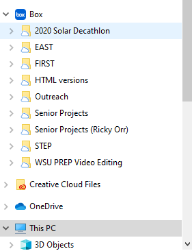 screen shot of folders in a computer