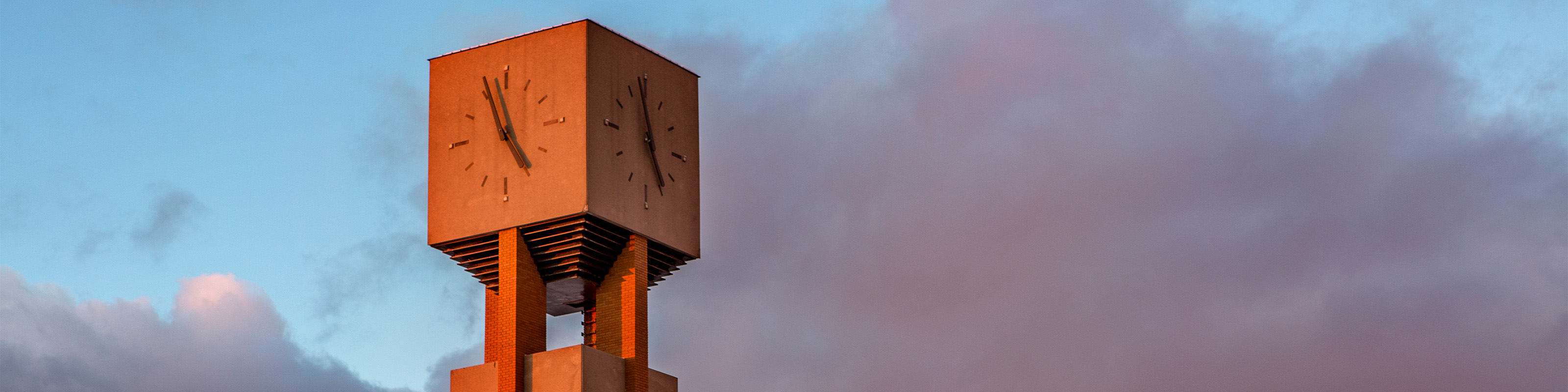 WSU bell tower at sunset.