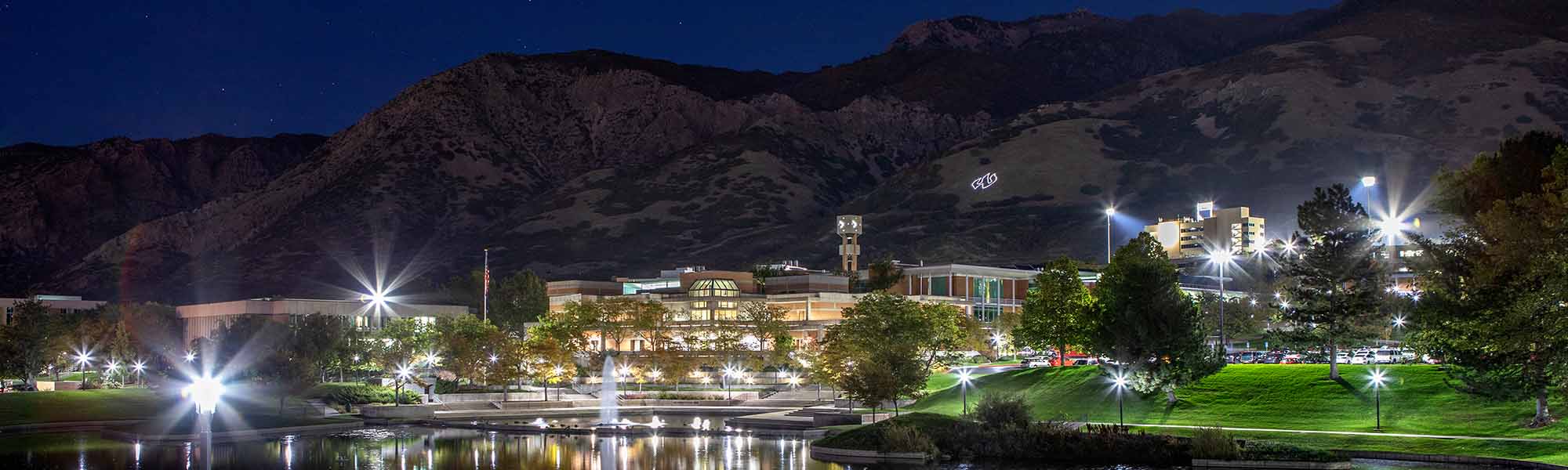 WSU campus at night.