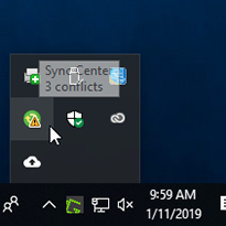 sync center error