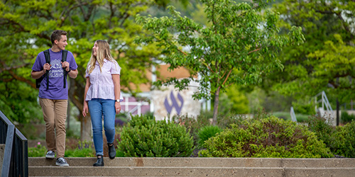 Students walking on WSU Campus