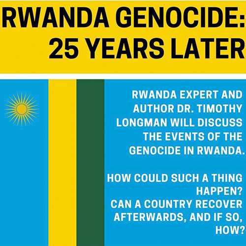 Event poster for Rwanda Genocide 26 Years Later