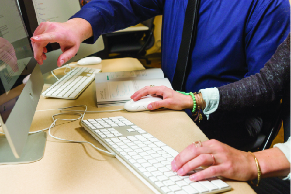  student on computer