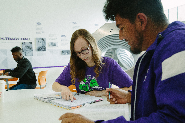 students studying