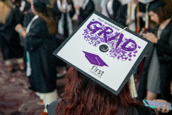 student with graduation cap