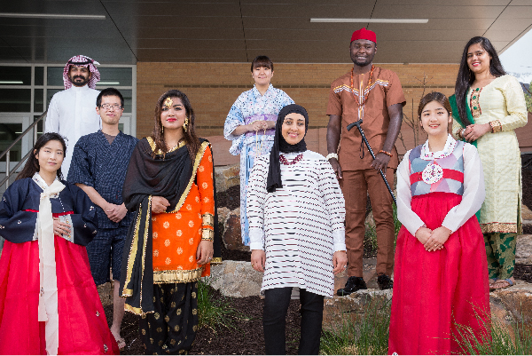 International Students in cultural attire