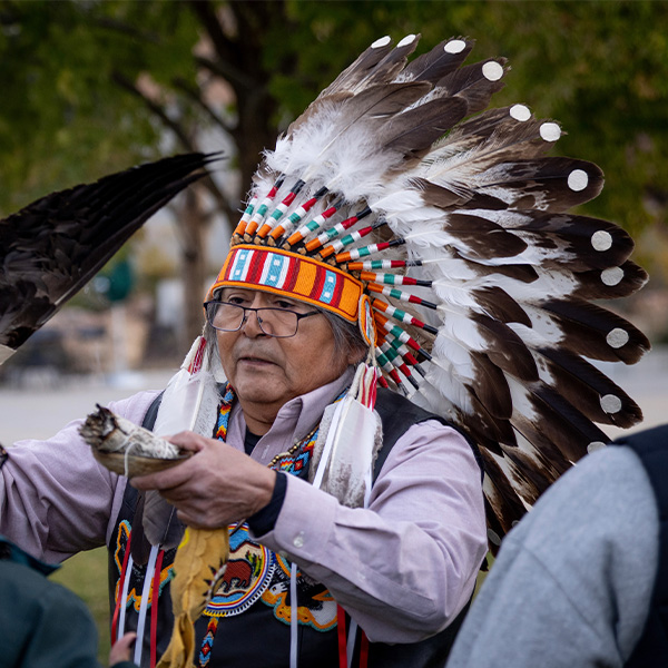 Rios Pacheco at a sunrise ceremony