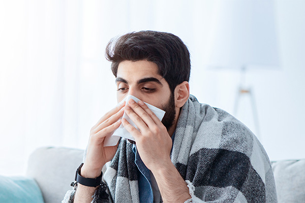 man with a cold