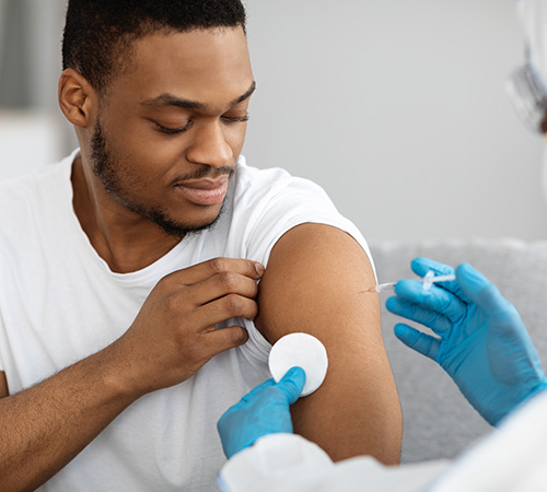 Man getting a vaccine