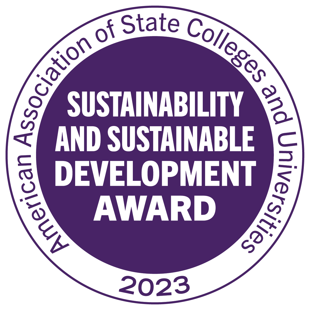 Sustainability and Sustainable Development Award (2023) from the American Association of State Colleges and Universities