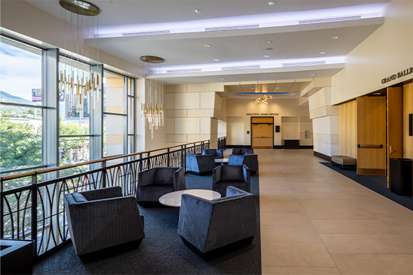 Seating area inside conference center