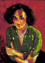 "Denise Chavez," Oil Painting, 24" x 32", Chicana Writer Series.