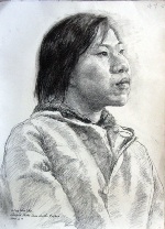 Painting, figure study, 2002, 40 cm x 50 cm