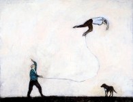Flight Practice with Instruction, 1999, oil on paper, 15" x 19"
