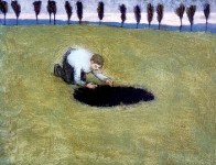 Hole, 2000, oil on paper, 15" x 19"