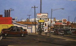Doug Braithwaite; Lucky’s, Oil, 16" x 25"
