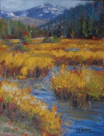 Roberta Glidden; Cottonwood Creek, Oil, 14" x 11"