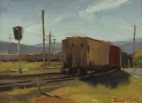 David Koch; Bend in the Tracks, Oil, 9" x 12"