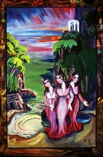 Las Musas, 2005, oil on canvas, 60” x 38”