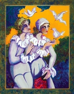 El Mensaje de las Palomas, 2007, acrylic on canvas, 48” x 38”
